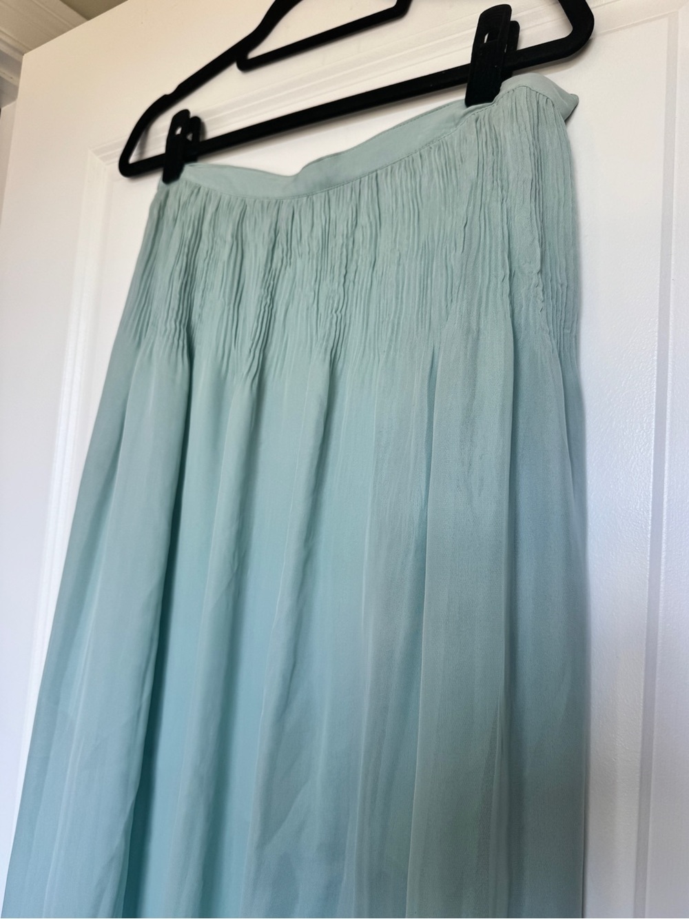SANCTUARY Anthropologie Mint Green Seafoam Hi-Low Asymmetrical Maxi Skirt L - Picture 4 of 15